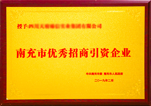 2019年南充市优秀招商引资企业